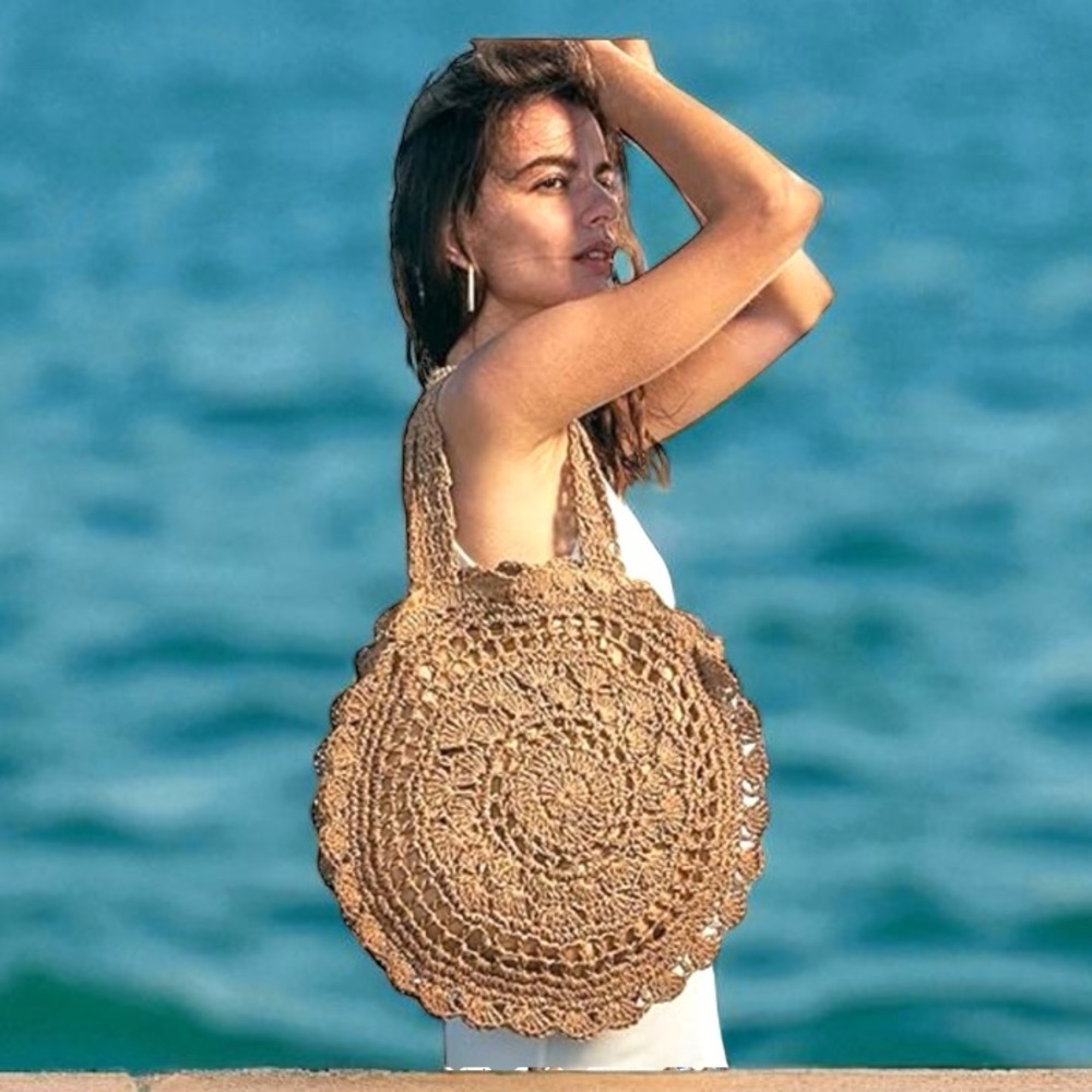 Round Woven Straw Bag
